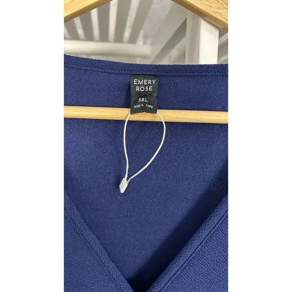 Emery Rose Women's Size 5XL Navy Sequin Sleeve Sheath Knee Length Dress #0421 - Picture 8 of 14